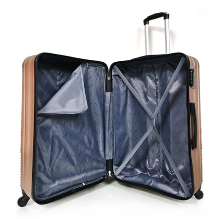 مورانو طقم شنط سفر فايبر 3 قطع مخطط ذهبي