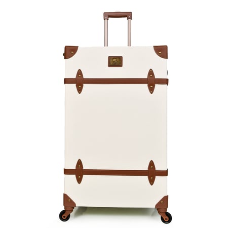 مورانو طقم شنط سفر كلاسيك جلد اربع قطع بيج و ابيض