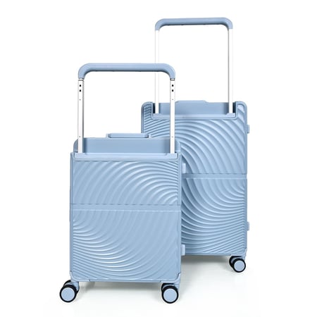 مورانو طقم شنط سفر فاخر قطعتين الامنيوم أزرق فاتح