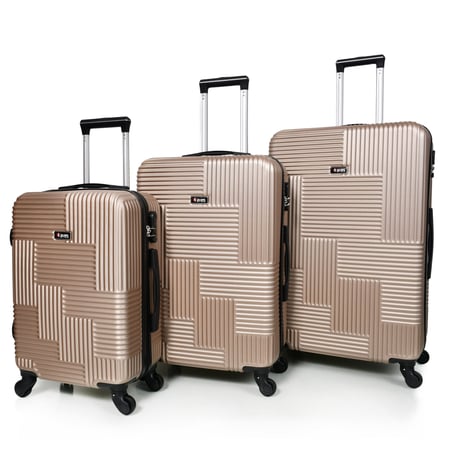 طقم شنط سفر من ويفز 3 قطع فايبر عصري قولد