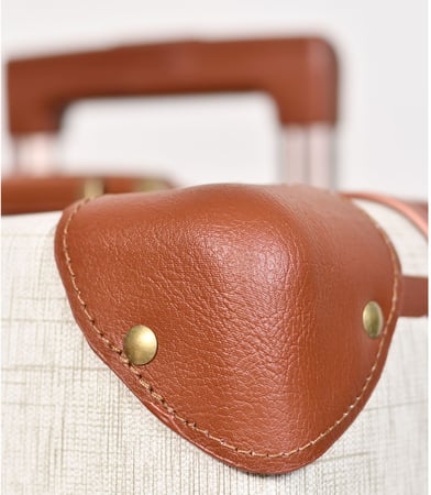 طقم شنط سفر كلاسيك جلد بلكامل مورانو اربع قطع بيج