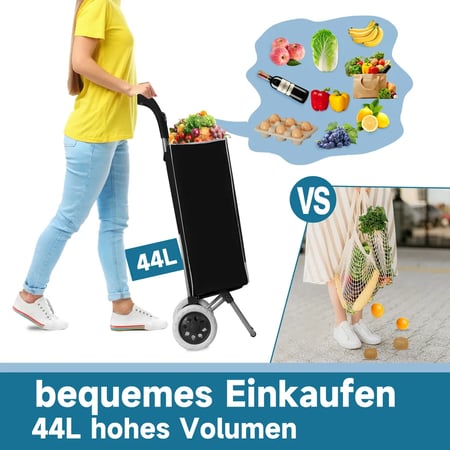 عربة تسوق ورحلات من مورانو 20 بوصة أسود