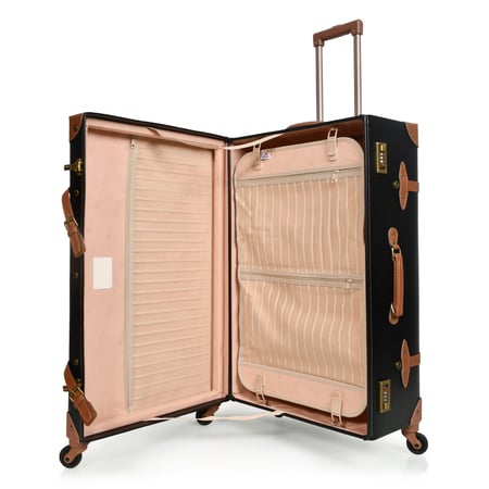 مورانو طقم شنط سفر كلاسيك جلد اربع قطع أسود