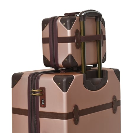 طقم شنط سفر من مورانو 4 قطع مع شنط مكياج فاخرة ذهبي