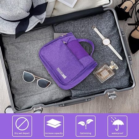 شنطة تنظيم اكسسوارات السفر متعددة الوظائف لمستحضرات التجميل والحلاقة للرجال والنساء مورانو متعددة الالوان