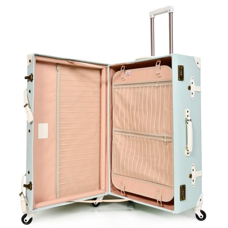 مورانو طقم شنط سفر كلاسيك جلد اربع قطع ازرق فاتح