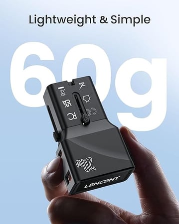 محول سفر عالمي صغير محمول بقوة 20 و مدخل (USB-C) و (USB-A)
