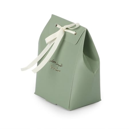 مجموعة 12 حقيبة توزيعات ورقية فاخرة بلون أخضر فاتح