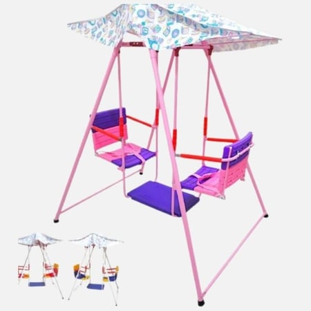 مرجيحة أطفال تايوانية بمقعدين وقواعد حديدية آمنة