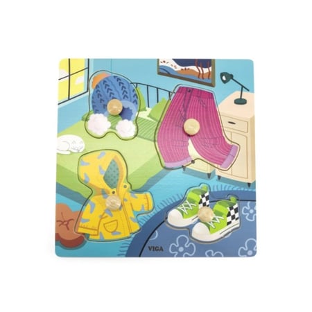 فيجا - بازل لغز الملابس الخشبية مع دبابيس - 4 قطع