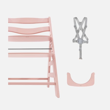 كرسي هاوك الخشبي المرتفع ألفا+ روز للأطفال