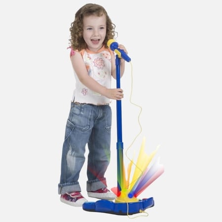 حامل ميكروفون وين فن للأطفال مع مؤثرات صوتية وكرة ديسكو – لعبة اطفال