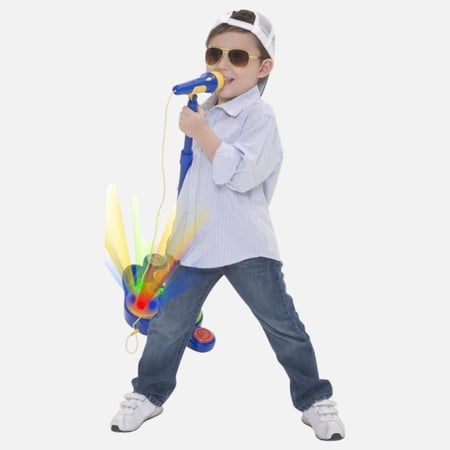 حامل ميكروفون وين فن للأطفال مع مؤثرات صوتية وكرة ديسكو