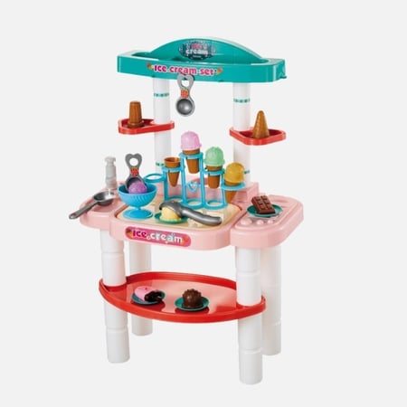 طاولة صنع الآيس كريم للأطفال مع 37 قطعة - ألعاب مطبخ - حكاية طفل