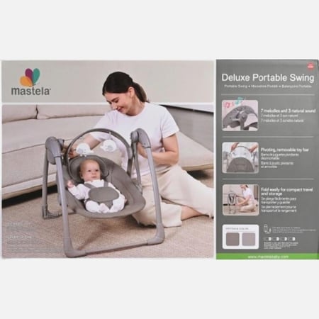 أرجوحة أطفال فاخرة محمولة مع موسيقى و5 سرعات - حكاية طفل