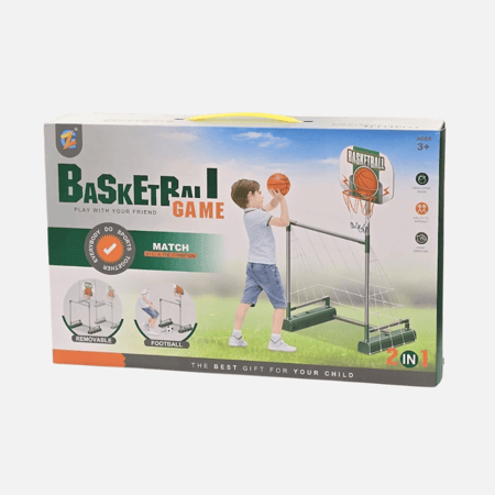 لعبة كرة مرمى وسط 2 في 1 للأطفال – كرة سلة وكرة قدم