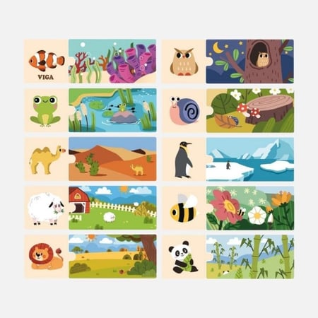 فيجا - بازل خشبي تعليمي للأطفال مجموعة ماي هوم 20 قطعة لتنمية المهارات