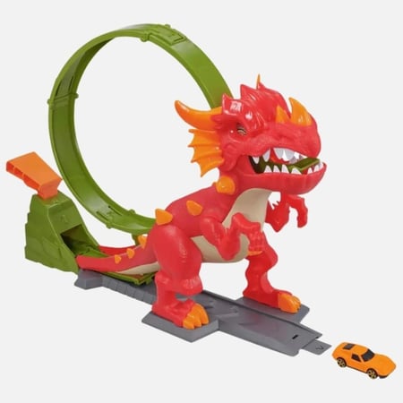 تيمسترز - لعبة كارثة التنين مع سيارة واحدة – مسار سباق -متجر حكاية طفل