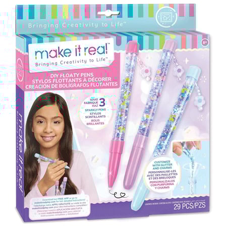 ميك ات ريل - أقلام طافية يمكنك صنعها بنفسك - 3 أقلام لامعة