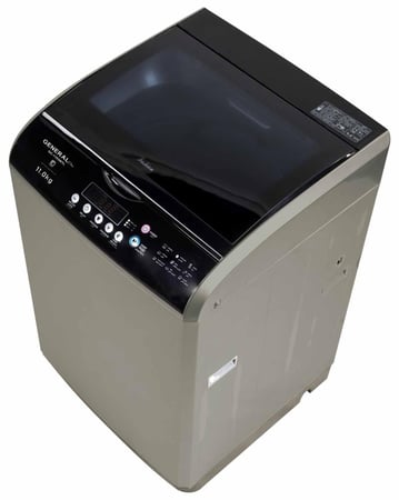 غسالة جنرال كلاسيك اوتوماتيك 11 كيلوا فتحة علوية لون فضي  - 106482