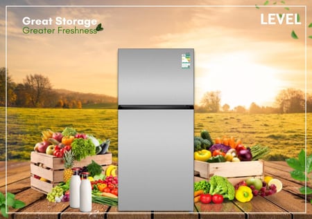 ثلاجة ليفيل بخار بابين 19.1 قدم 538 لتر انفيرتر سلفر - 105217