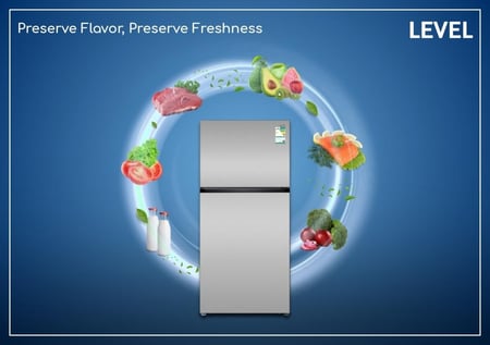 ثلاجة ليفيل بخار بابين 19.1 قدم 538 لتر انفيرتر سلفر - 105217