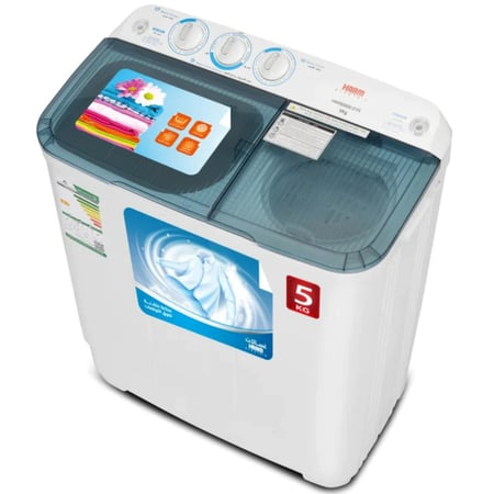 عالم الاجهزة ودى ستورز اجهزة منزلية غسالة هام حوضين 5 ك ابيض