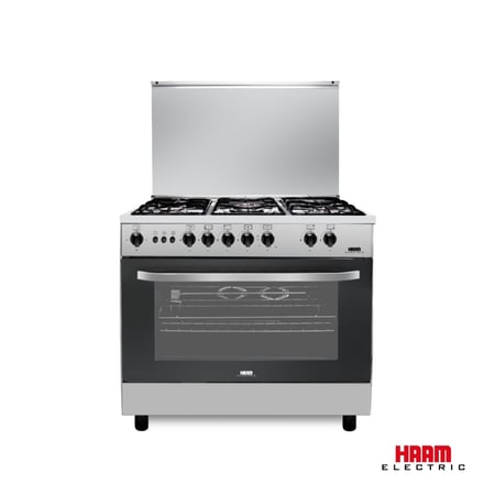 فرن هام 5 عيون غاز 55*80 استيل أمان كامل - 102046