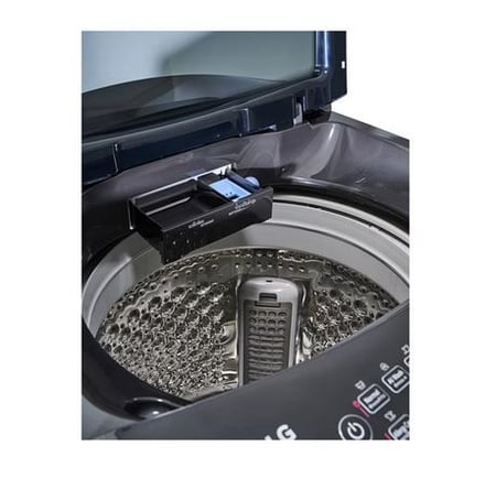 WTV17HHD غسالة بباب علوي سعة 17 كجم تايلندي ، لون أسود متوسط ، بخار ، تنظيف الحوض ، حوض من الفولاذ المقاوم للصدأ بالكامل ، ™ThinQ