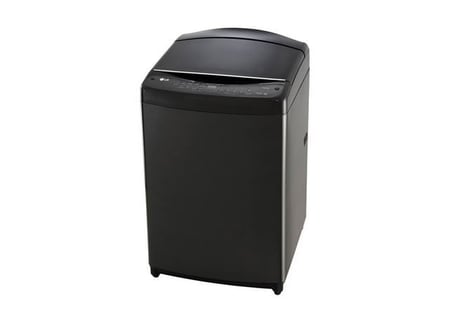 WTV17HHD غسالة بباب علوي سعة 17 كجم تايلندي ، لون أسود متوسط ، بخار ، تنظيف الحوض ، حوض من الفولاذ المقاوم للصدأ بالكامل ، ™ThinQ