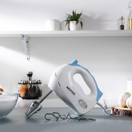 KNSM6102 خلاط يدوي كريبتون 150W مع وعاء أبيض / أزرق