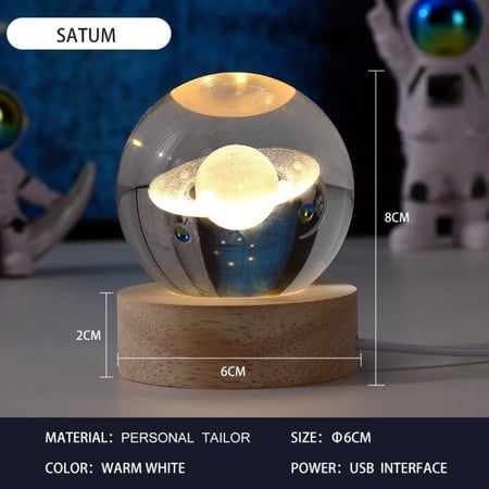 مصباح ليلي على شكل كرة بلورية