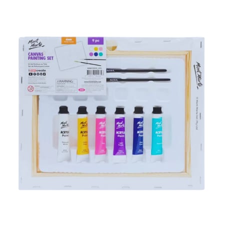 مونت مارت | لوح كانفس مع ألوان وفرشه من 9 قطع - طبعة حافلة