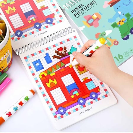 دفتر بكسل لتعليم الرسم والتركيز والدقة للاطفال متوفر داخل الرياض