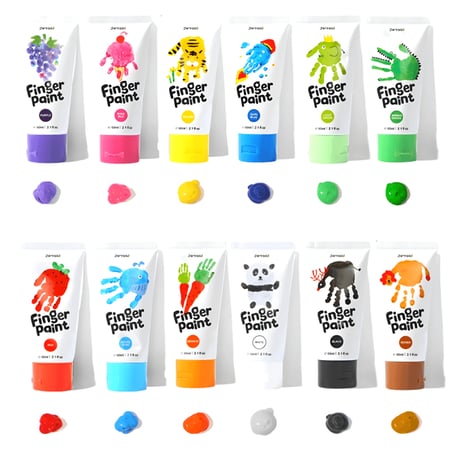 12 colors finger paint colors for kids