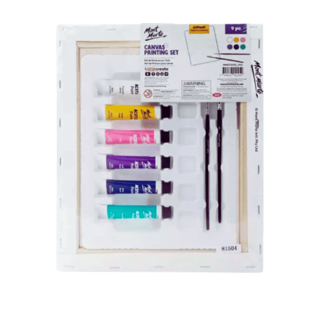 مونت مارت | لوح كانفس مع ألوان وفرشه من 9 قطع - طبعة الفيل