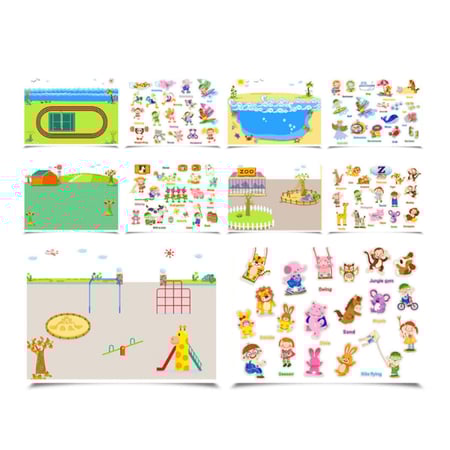 جار ميلو | مجموعة ملصقات حديقة المدينة قابلة لإعادة الإستخدام