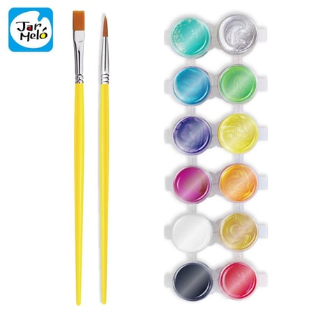 جارميلو | مجموعة ألوان أكليريك بلمعه معدنيه مع فرش