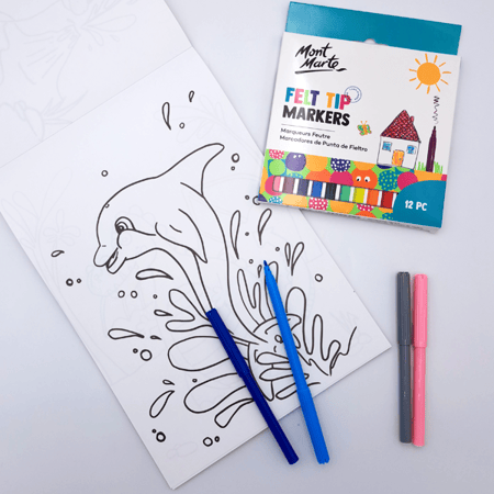 توزيعات | ارسم ولون مع كراسة وألوان ماركر