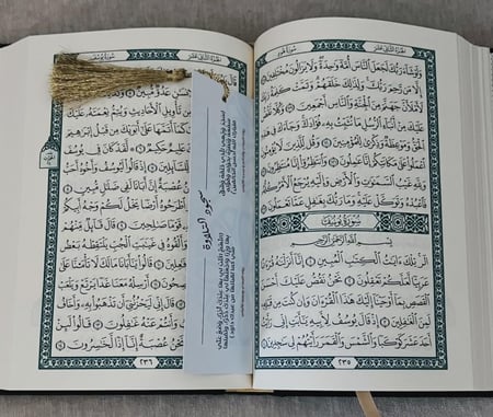 فاصل مصحف مع دعاء سجود التلاوة