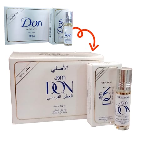 عطر دون رول اون برفيوم خالي من الكحول من JSM (درزن) 6مل × 12قطعه