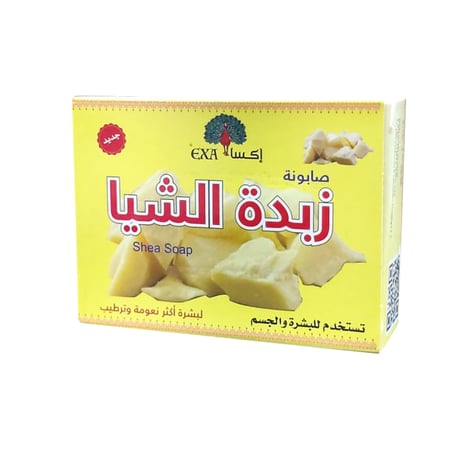 صابون زبدة الشيا للوجة والجسم من إكسا ترطيب ونعومة اكثر 100جرام