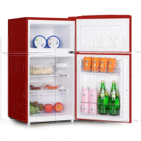 ثلاجة بابين GVC PRO – تصميم كلاسيك – لون أحمر – GVRG-199