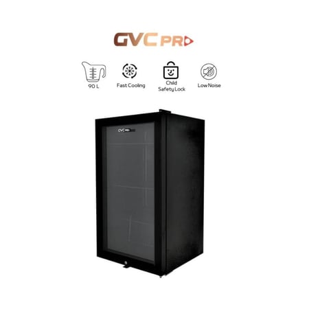 ثلاجة عرض للمشروبات GVC PRO بباب زجاجي – 90 لتر – أسود – GVRG-155