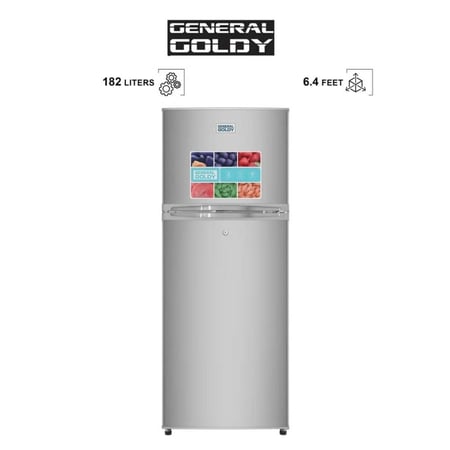ثلاجة جنرال جولدي 6.4 قدم ستيل ثلج موديل GR182DF