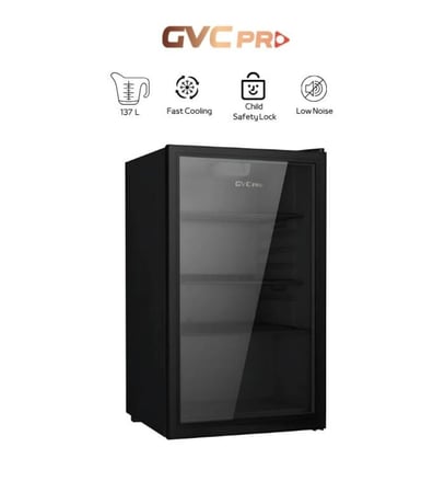 ثلاجة عرض باب واحد زجاجي GVC PRO سعة 137 لتر – GVRG-195-2