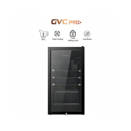 ثلاجة عرض للمشروبات GVC PRO بباب زجاجي – 90 لتر – أسود – GVRG-155