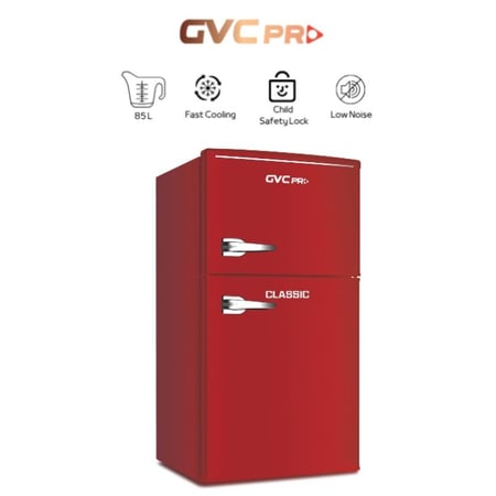 ثلاجة بابين GVC PRO – تصميم كلاسيك – لون أحمر – GVRG-199