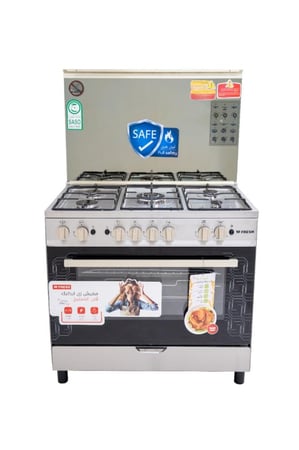 فريش فرن غاز 60×90 سم , 5 عيون غاز ,شواية ,أمان كامل,استيل,FSC9060