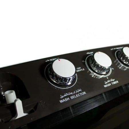 غسالة يونكس حوضين 18 كيلو تعبئة علوية – أبيض